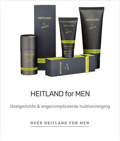 Ontdek alles over de Rosa Graf Herenlijn, genaamd Heitland for Men, speciaal voor de mannenhuid.